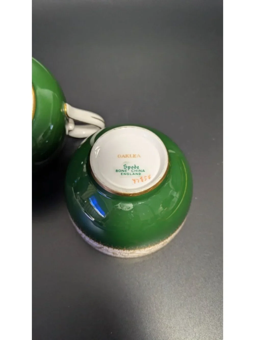 Spode Green Gold Creamer Sugar Bowl Set Fine Bone China Elegant Design